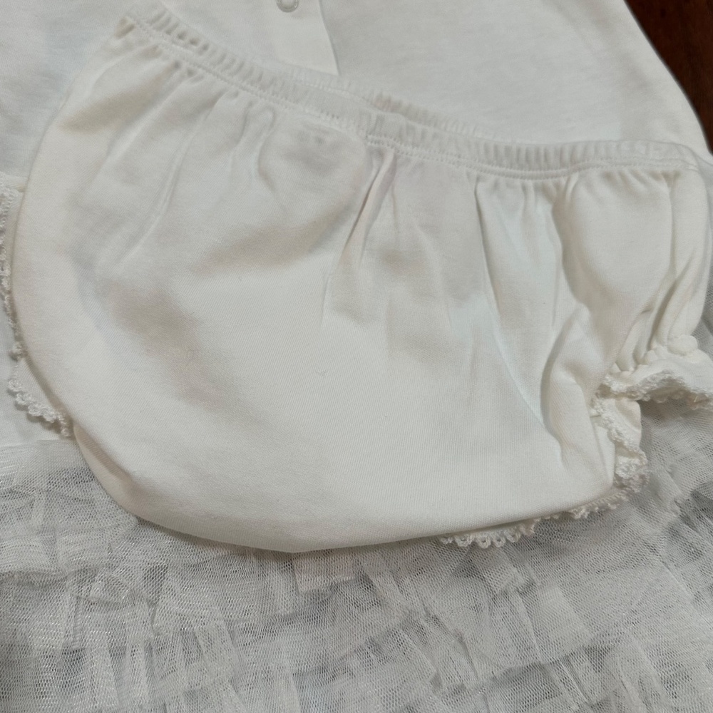 NWT Baby Biscotti Dress w/bloomers Girls 24m Ivory w/White & Pink Heart - Picture 9 of 14